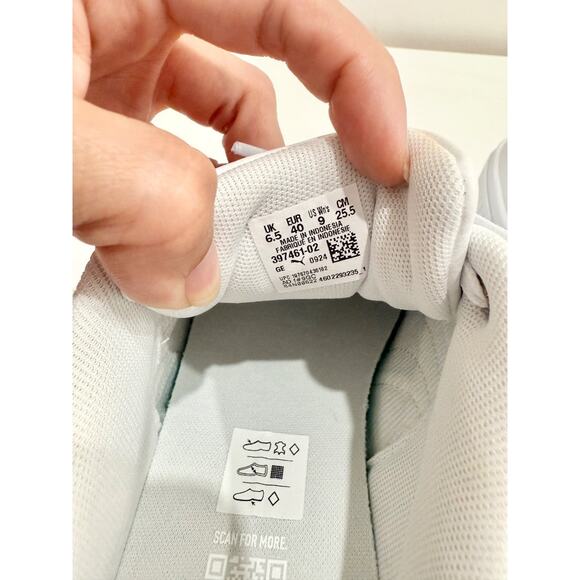 PUMA Karmen II Idol Chunky Leather Low Top Sneakers Shoes White Women's Size 9 - Picture 4 of 5